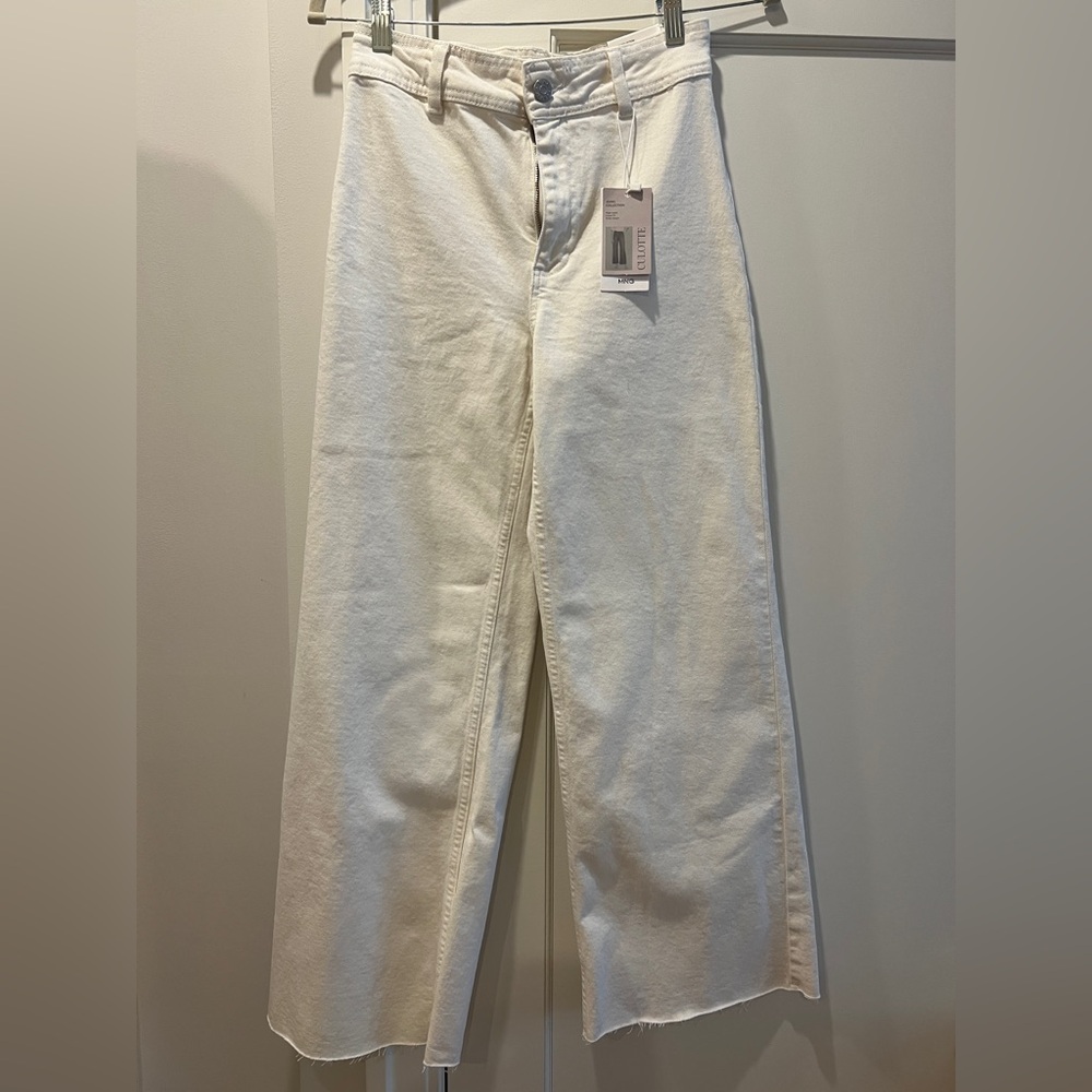 Mango Cream Culotte Jeans
